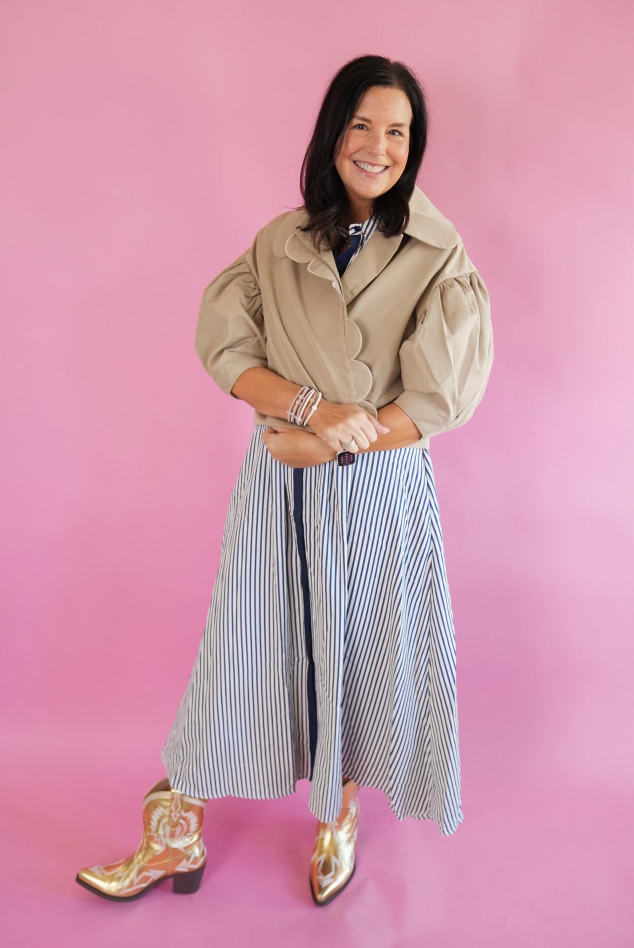 Blue & White stripe maxi