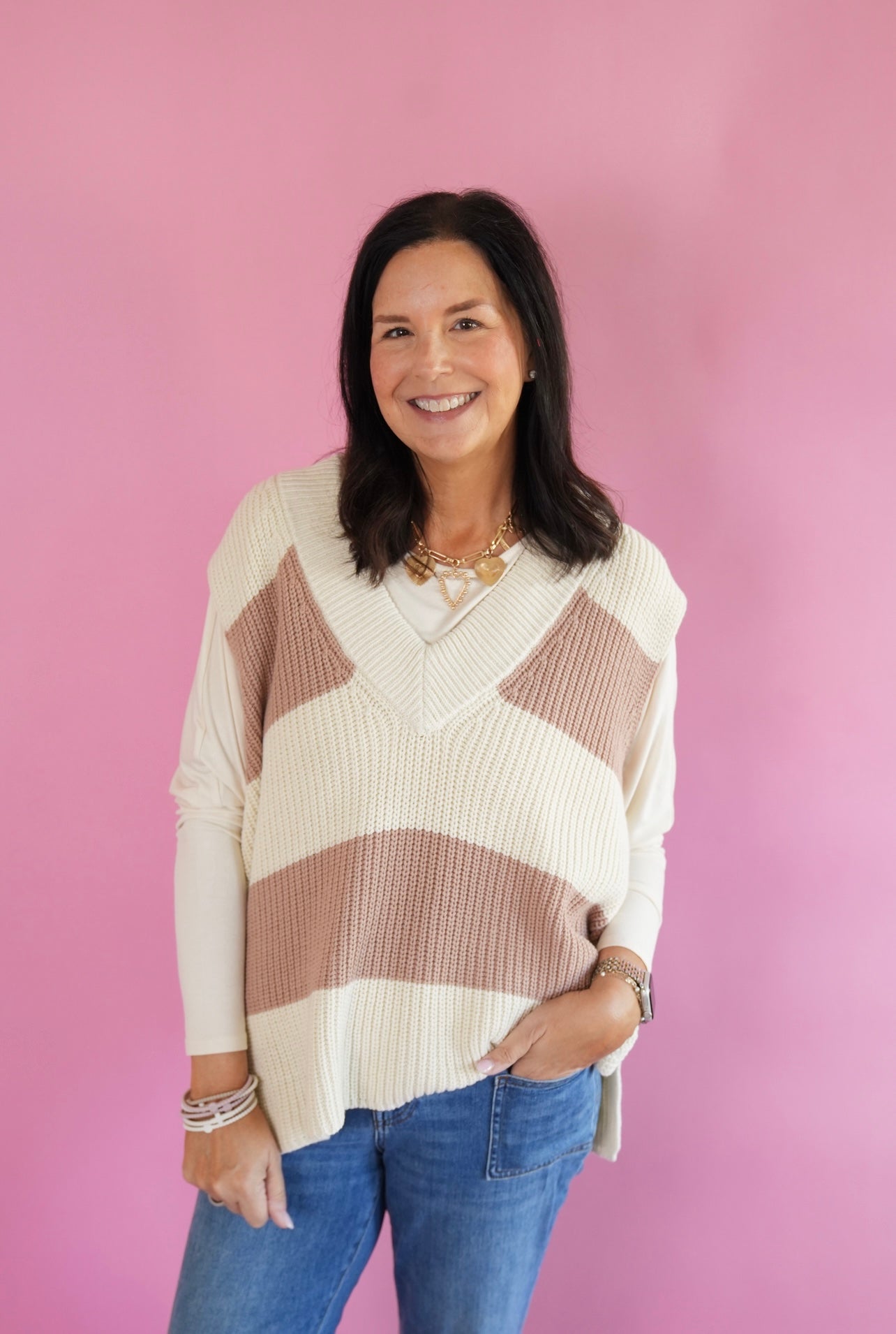 Striped sweater vest