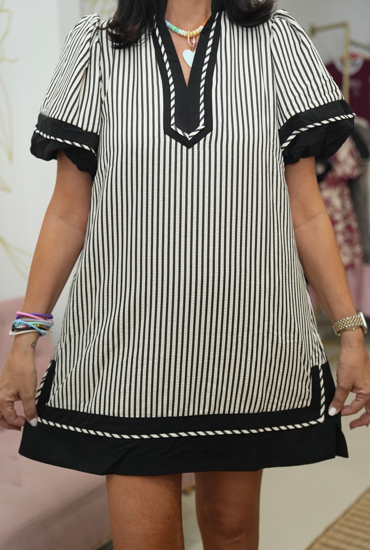 Black Strip S/S dress