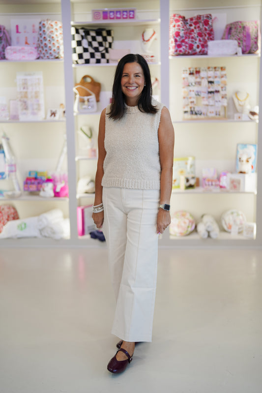 Cream Ribbed Sweater