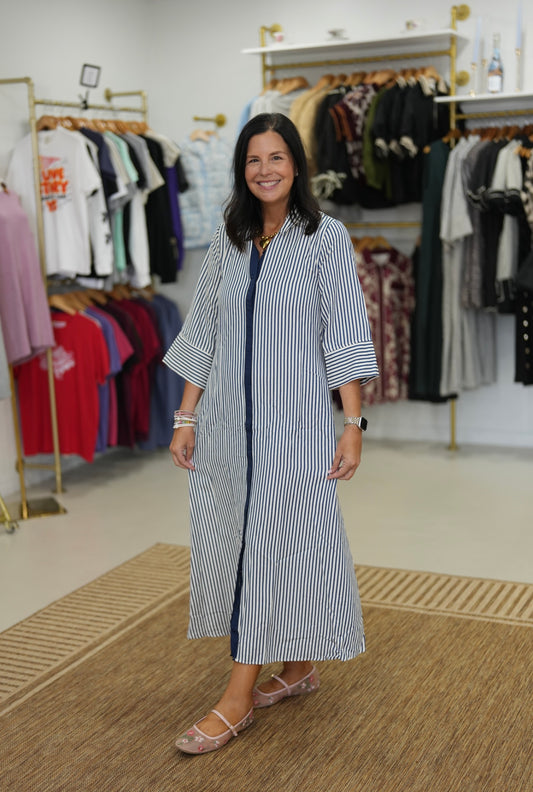 Blue & White stripe maxi