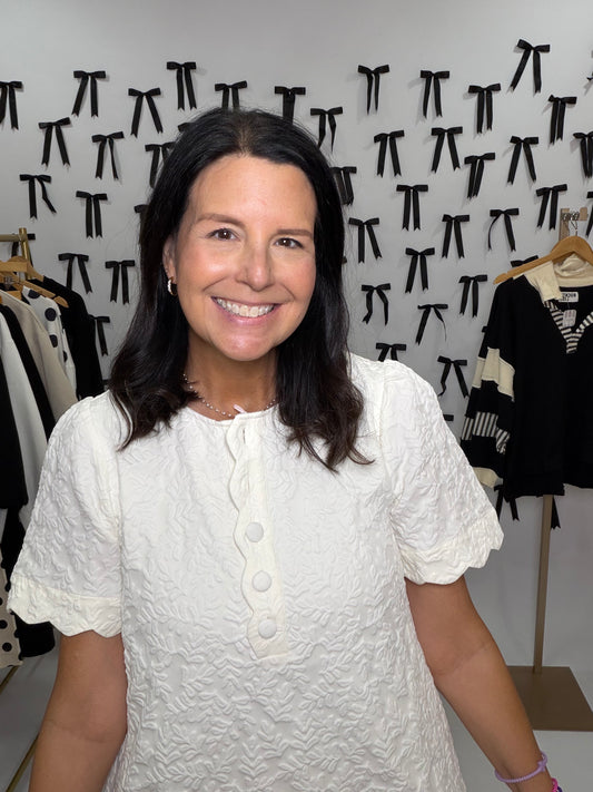 Cream Embroidered Dress