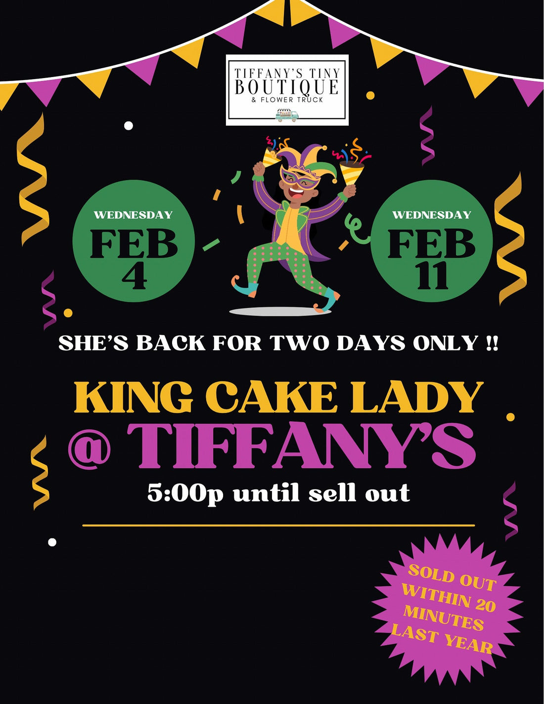 King Cake Lady Pop up