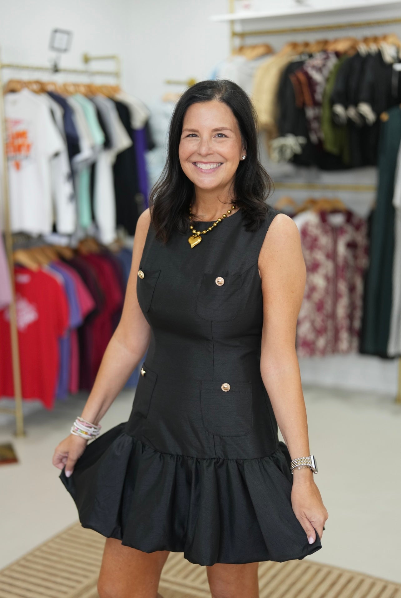 Black Bubble Hem dress