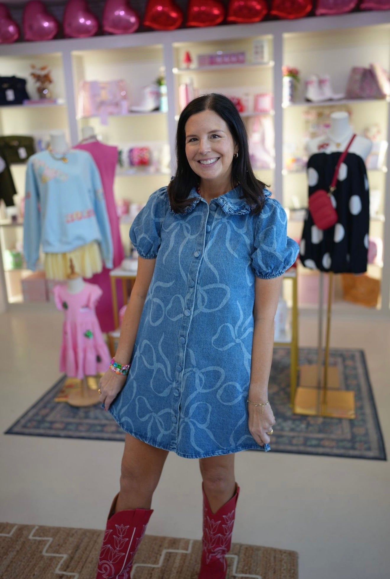 Bow Button Down Mini Dress