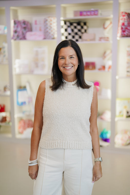 Cream Ribbed Sweater