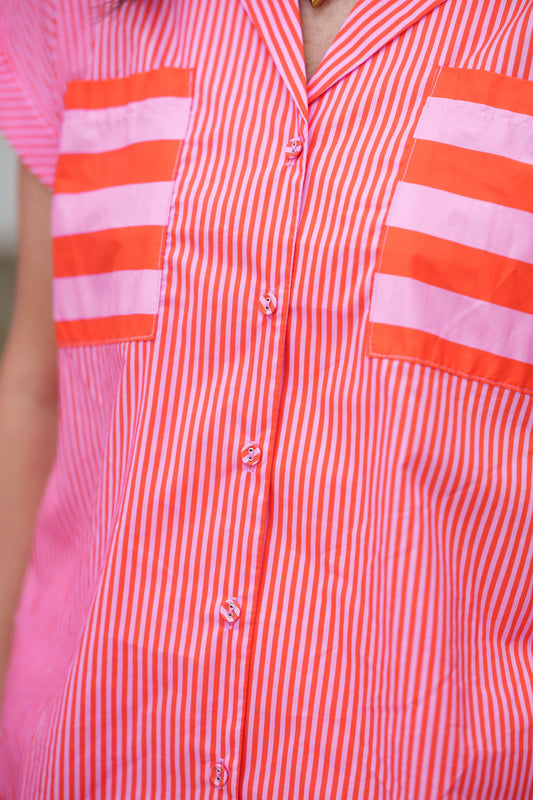 Pink & Orange Stripe Set