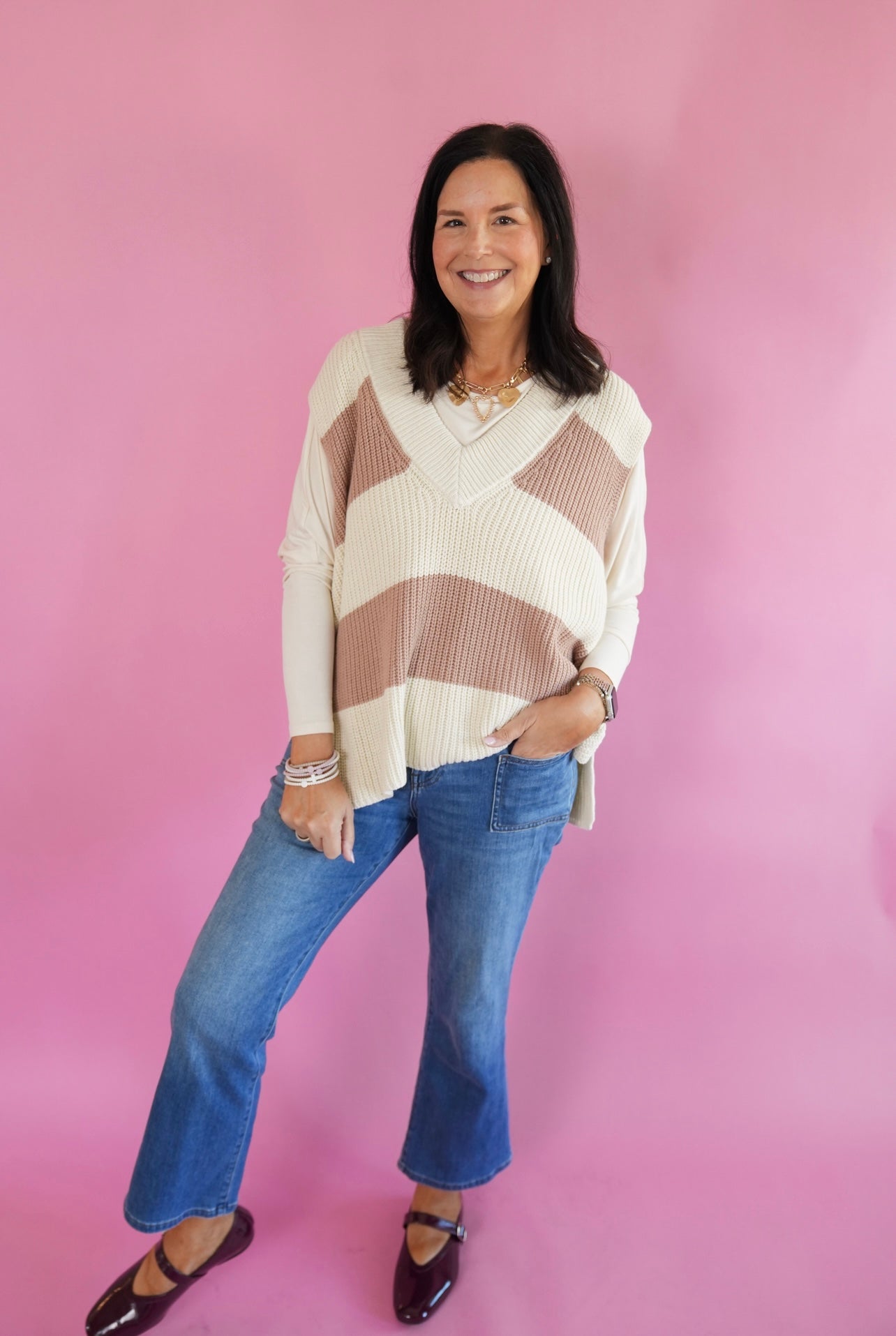 Striped sweater vest