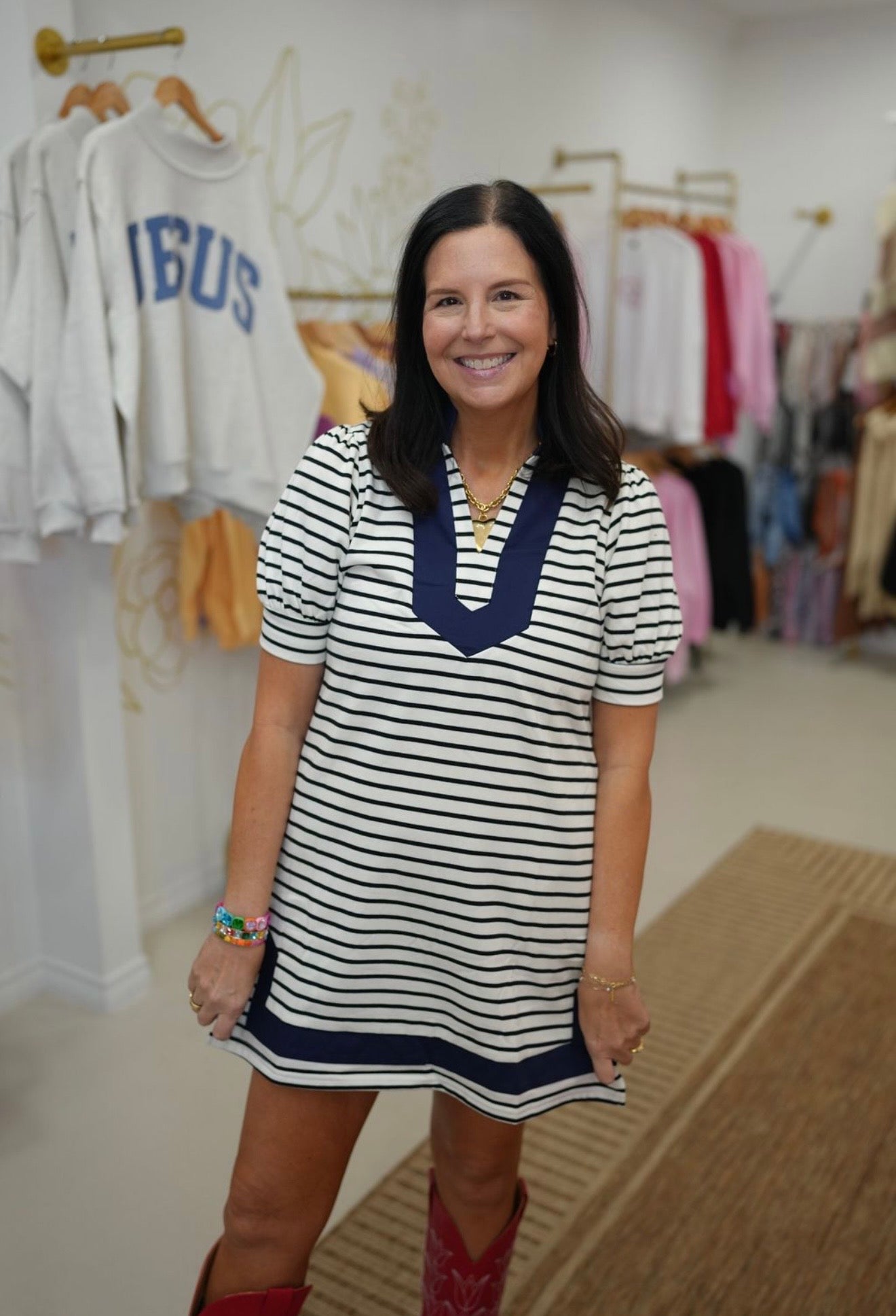 Navy/White Stripe Dress