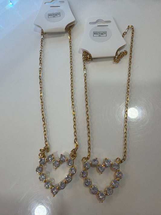 Rhinestone heart necklace