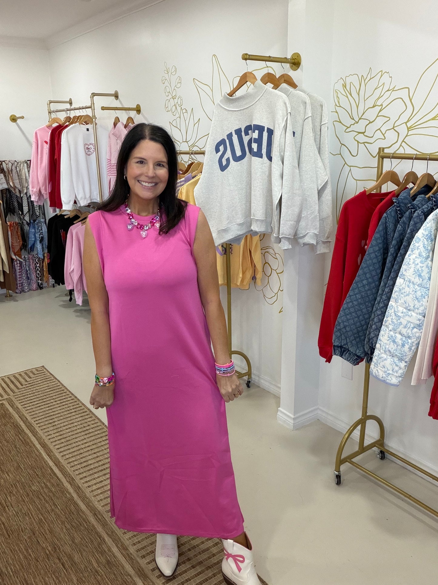 Pink Athleisure Maxi dress