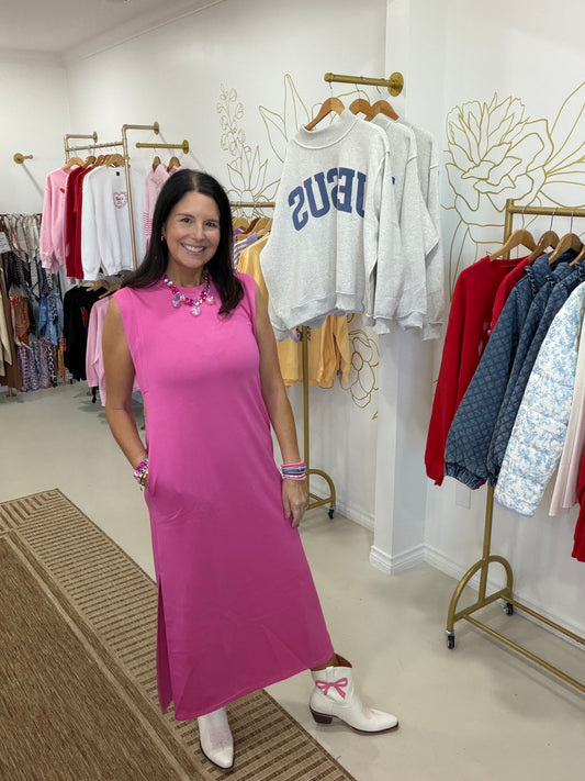 Pink Athleisure Maxi dress