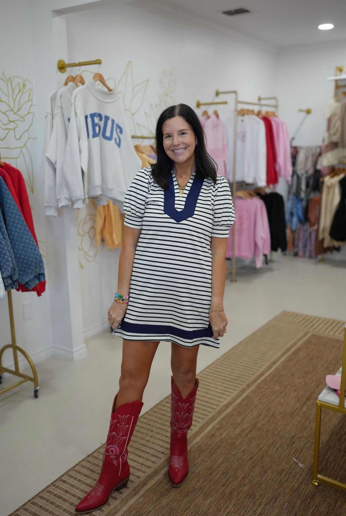 Navy/White Stripe Dress