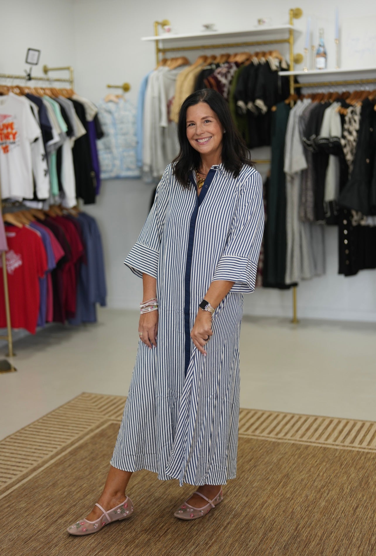 Blue & White stripe maxi