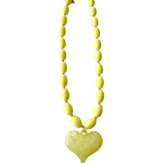 Roxie Yellow Necklace with Heart