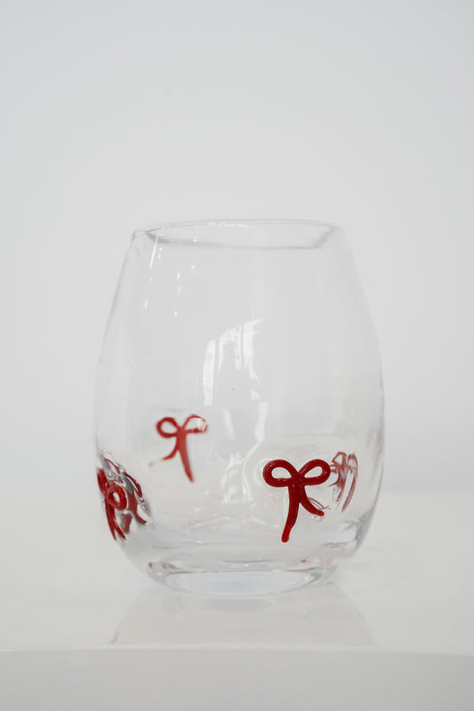 Red Bow wine glass