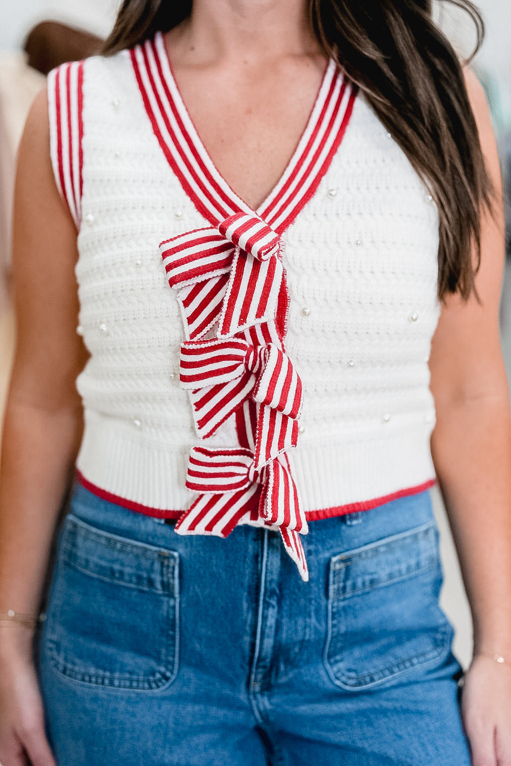 Pearl stripes sweater