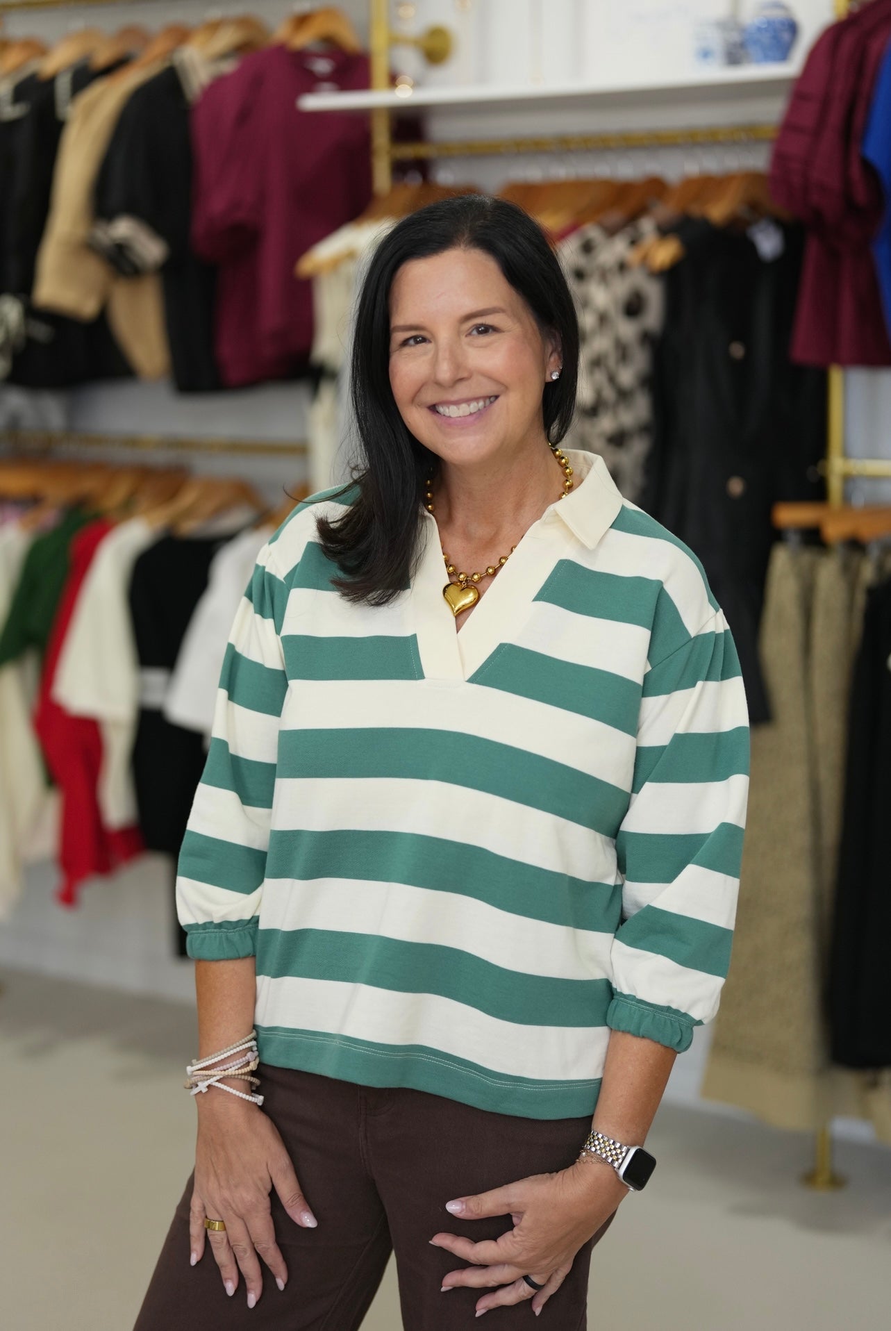 Green & White Rugby Top