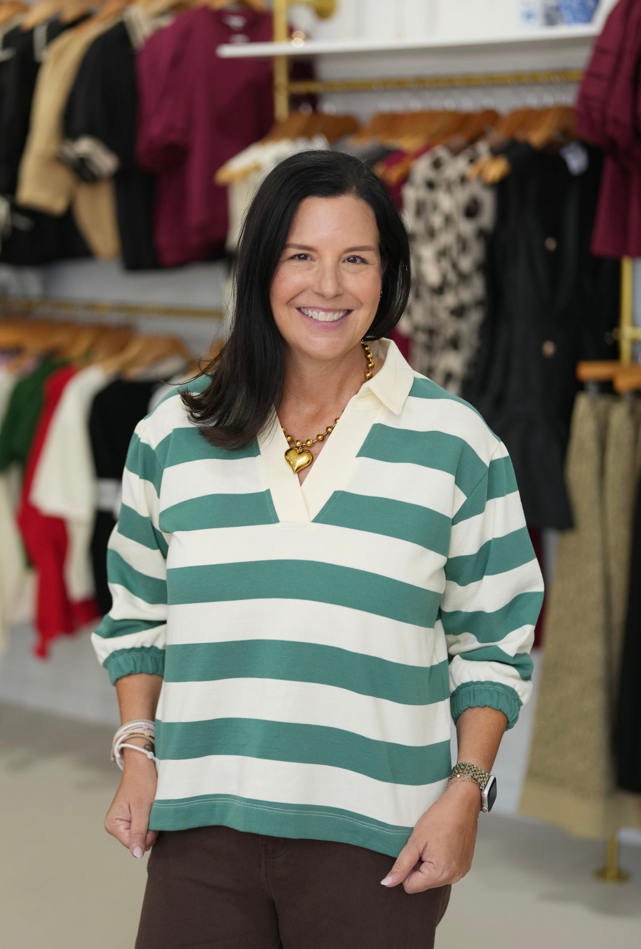 Green & White Rugby Top