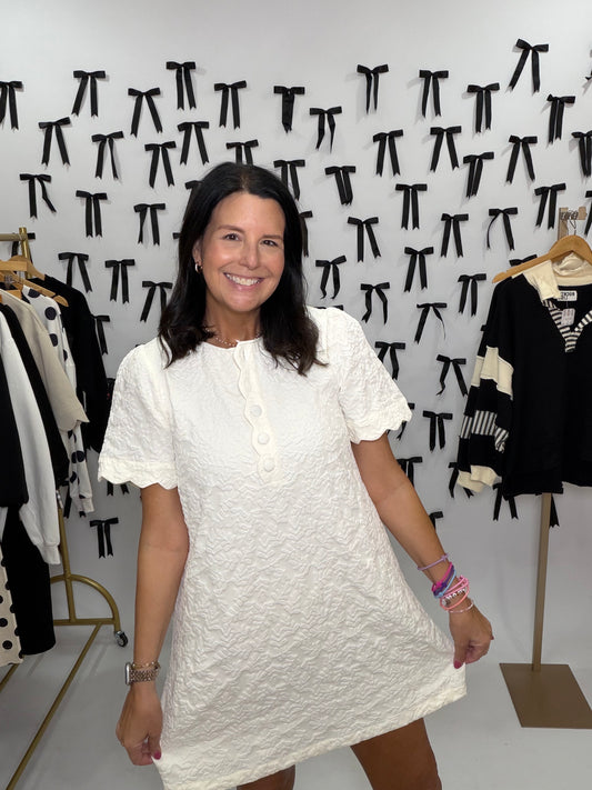 Cream Embroidered Dress